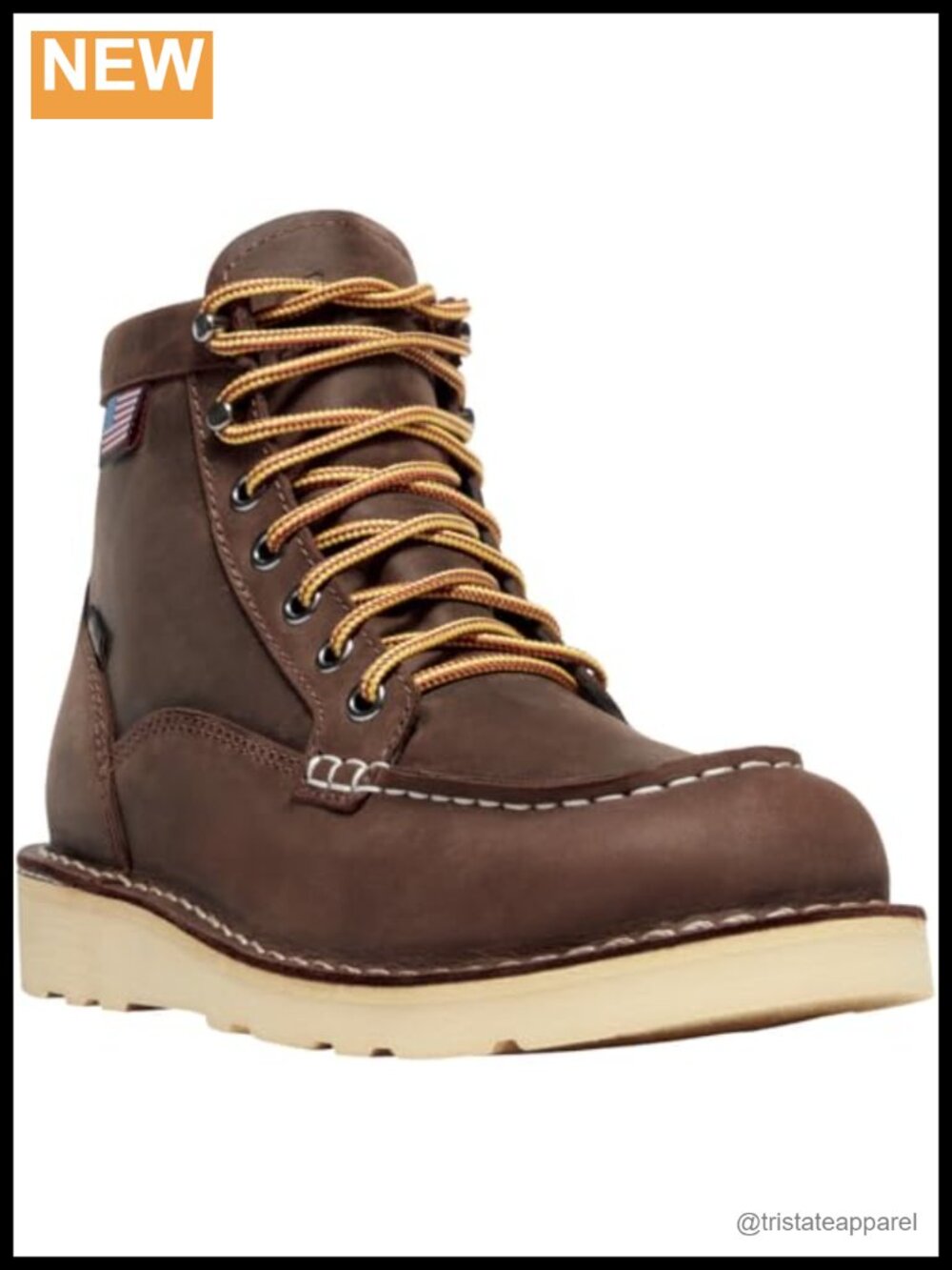 Women's Moc Toe Work Boots - Full Grain Leather, Waterproof, Non-Slip Wedge